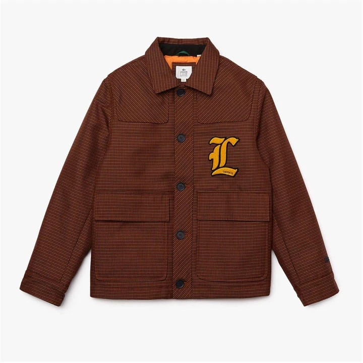 Lacoste Houndstooth Wool Blend Buttoned Jacket 3 Lacoste Houndstooth Wool Blend Buttoned Jacket