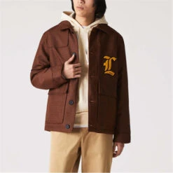 Lacoste Houndstooth Wool Blend Buttoned Jacket 9 Lacoste Houndstooth Wool Blend Buttoned Jacket -FRASERS Shop 29530099 l a2