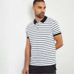 Threadbare Cotton Striped Polo Shirt