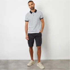 Threadbare Cotton Striped Polo Shirt -FRASERS Shop 29943003 l a2