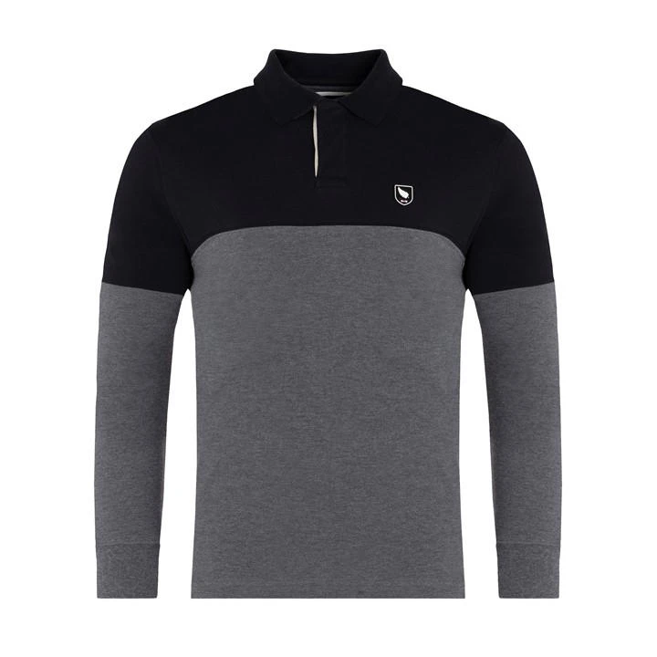 Eden Park Dark Grey Long-sleeved Polo Shirt 3 Eden Park Dark Grey Long-sleeved Polo Shirt