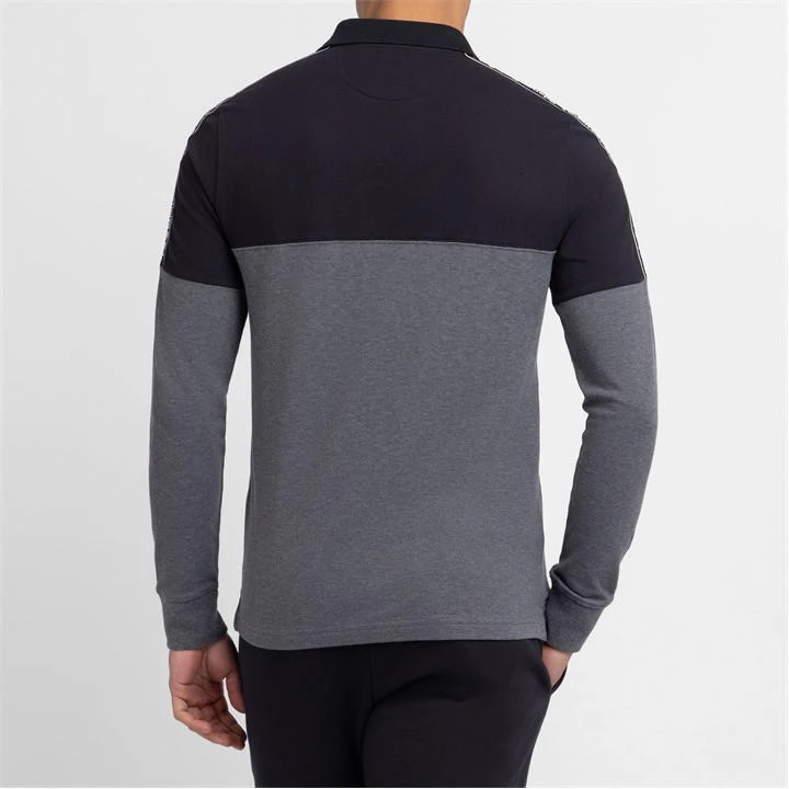 Eden Park Dark Grey Long-sleeved Polo Shirt 5 Eden Park Dark Grey Long-sleeved Polo Shirt - Image 3