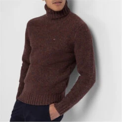 Eden Park Brown Mouliné Combination Knit Jumper -FRASERS Shop 30905005 l a3