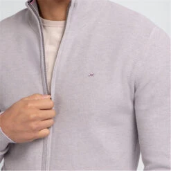Eden Park Grey Seed Stitch Zipped Cardigan -FRASERS Shop 30957102 l a2
