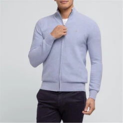 Eden Park Grey Seed Stitch Zipped Cardigan -FRASERS Shop 30957118 l a1