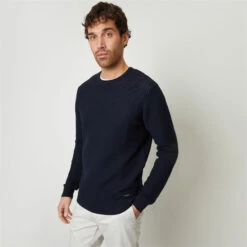 Threadbare Crochet Knit Crew Neck Jumper