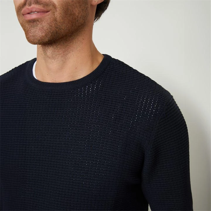 Threadbare Crochet Knit Crew Neck Jumper 6 Threadbare Crochet Knit Crew Neck Jumper - Image 4