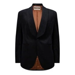 Chap Tailored Fit Stripe Velvet Tux Jacket