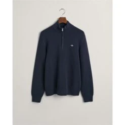 Gant TEXTURED COTTON H-ZIP EVENING BLUE -FRASERS Shop 31372118 l a4