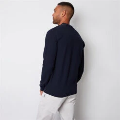 Threadbare Textured Knitted Long Sleeve Polo Jumper -FRASERS Shop 31523418 l a1