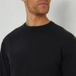 Threadbare Textured Stripe Knitted Crew Neck Jumper -FRASERS Shop 31524503 l a3