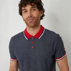 Threadbare Contrast Collar Cotton Jersey Polo Shirt -FRASERS Shop 31620418 l a3