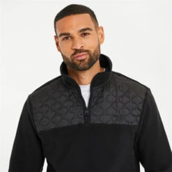 Threadbare Quarter Zip Quilted Fleece Jumper -FRASERS Shop 31709703 l a3