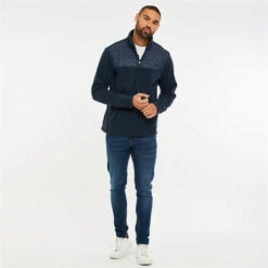 Threadbare Quarter Zip Quilted Fleece Jumper -FRASERS Shop 31709718 l a2
