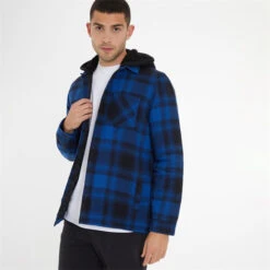 Threadbare Check Shacket With Borg-Lined Hood -FRASERS Shop 31813018 l a4