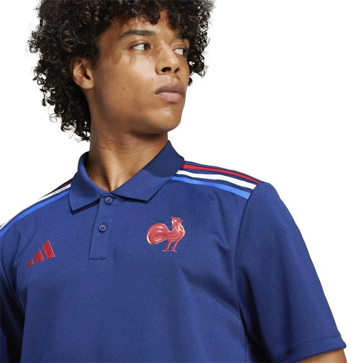 ADIDAS France Rugby Home Polo Shirt 2024 Adults 7 ADIDAS France Rugby Home Polo Shirt 2024 Adults - Image 5