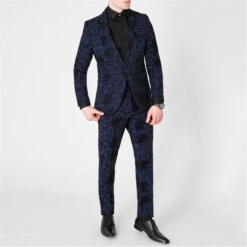 Novello Skinny Fit Flocked Suit Jacket -FRASERS Shop 52022718 l a2