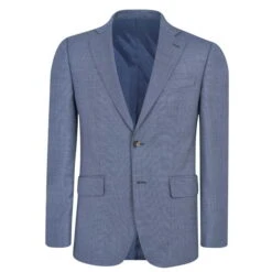 Wilder Tailored Fit Blue Birdseye Suit Jacket
