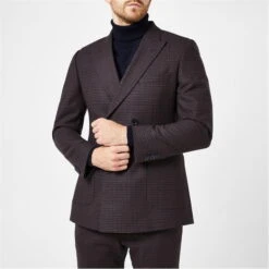 Torbay Slim Fit Burgundy Check Suit Jacket -FRASERS Shop 52082908 l a2