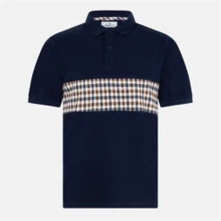 Aquascutum Check Stripe Polo Shirt