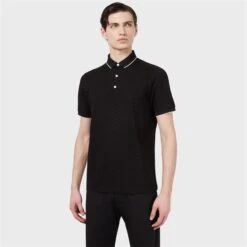 Emporio Armani All-Over Eagle Logo Polo Shirt