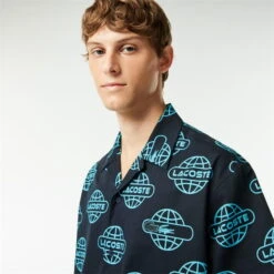 Lacoste Globe Print Cotton Twill Shirt 12 Lacoste Globe Print Cotton Twill Shirt -FRASERS Shop 55210569 l a1
