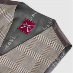 Jessop Slim Fit Light Green Check Waiscoat -FRASERS Shop 56039915 l a6