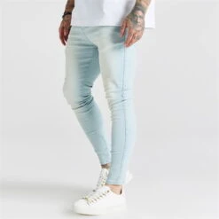 SikSilk Distressed Skinny Jeans Mens
